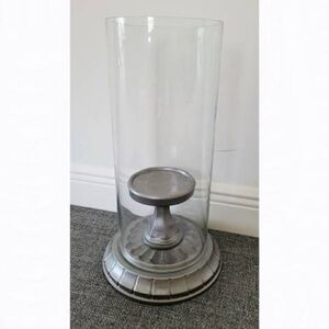 Pottery Barn Isabella Galvanized Silver Hurricane - New